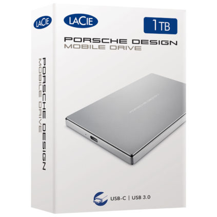 LaCie Porsche Design 1TB USB-C Mobile Hard Drive STFD1000402 - Silver Bundle From LaCie